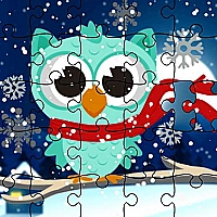 Winter Snowy Owls Jigsaw Game Cover