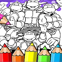 Ninja Turtle Coloring Book Game Cover