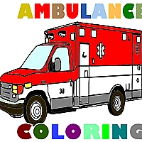 Ambulance Trucks Coloring Pages Game Cover