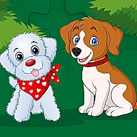 Cute Puppies Jigsaw Game Cover