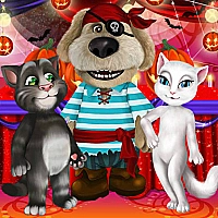 Talking Tom And Angela Halloween Party	 Game Cover