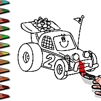 BTS Racing Car Coloring Game Cover