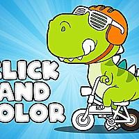 Click And Color Dinosaurs Game Cover