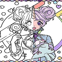 Anime Girls Coloring Book: Pop Manga Coloring Game Cover
