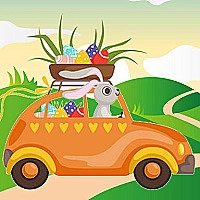 Bunnies Driving Cars Match 3 Game Cover
