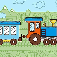 Trains For Kids Coloring Game Cover