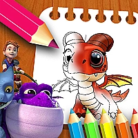 Dragon Rescue Riders Coloring Book Game Cover