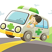 Cartoon Ambulance Slide cover