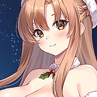 Anime Girls In Red Dress Tile Puzzle Game Cover