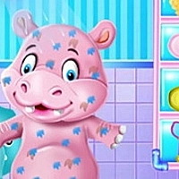 Baby Hippo Bath Time - Pet Care Game Cover