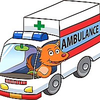 Cartoon Ambulance Puzzle Game Cover