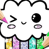 Kawaii Coloring Book Glitter Game Cover