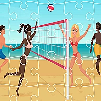 Beach Volley Ball Jigsaw Game Cover