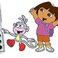 Dora The Explorer Coloring Book Game Cover