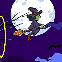 Flying witch halloween Game Cover