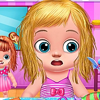 Babysitter Kids Hair Salon Game Cover