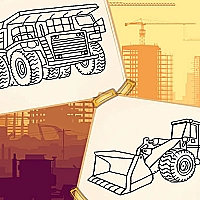 Construction Trucks Coloring Game Cover