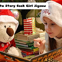 Santa Story Book Girl Jigsaw Game Cover