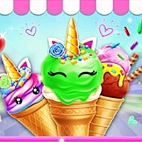 Unicorn Ice Cream Cone Maker Game Cover
