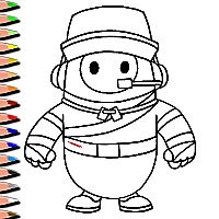 Fall Guys Halloween Coloring Bok Game Cover