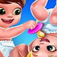 Baby Twins Caring Day Game Cover
