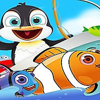 Fishs For Kids |Trawling Penguins online Game Cover