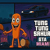 Tung Tung Sahur GTA Miami Game Cover