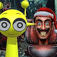 Sprunki in Backrooms Christmas Skibidi Terrors Game Cover