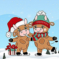 Cute Christmas Bull Difference Game Cover