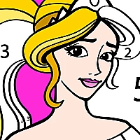 Princess Coloring By Number Game Cover