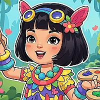 Jungle Girl: Coloring Pages Game Cover
