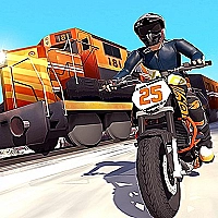 Tricky Bike Stunt vs Train Racing  Game Cover