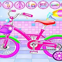 Girl Bike Fix Washing Salon Game Cover