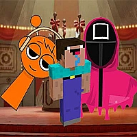 Nextbots on Minecraft Squid Sprunki Game Cover