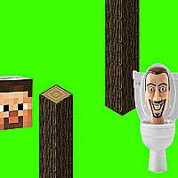 Spinning Skibidi Toilet Flappy Minecraft Game Cover