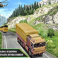 US Army Uphill Offroad Mountain Truck 3D Game Cover