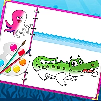 Sea Creatures Coloring Book Game Cover
