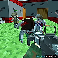 Shooting Zombie Blocky combat Warfare Game Cover