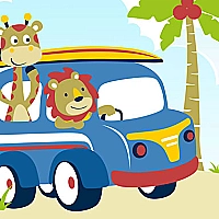 Cute Animals With Cars Difference Game Cover