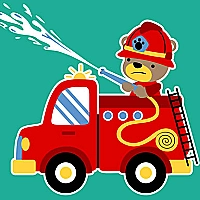 Animal Firetrucks Match 3 Game Cover