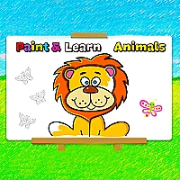 Paint and Learn Animals Game Cover