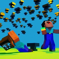Noob vs Pro But Anvil Rain Minecraft Game Cover