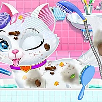 Pet Vet Care Wash Feed Animals - Animal Doctor Fun Game Cover