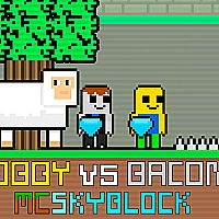 Obby vs Bacon MCSkyblock Game Cover