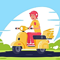 City Scooter Rides Jigsaw Game Cover