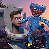 Huggy Wuggy Fight Skibidi Toilet Game Cover