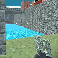Pixel Blocky Combat Fortress Game Cover