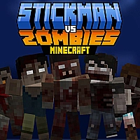 Stickman vs Zombies Minecraft Game Cover