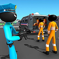 US Police Stickman Criminal Plane Transporter Game Cover