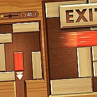 EXIT : unblock red wood block Game Cover